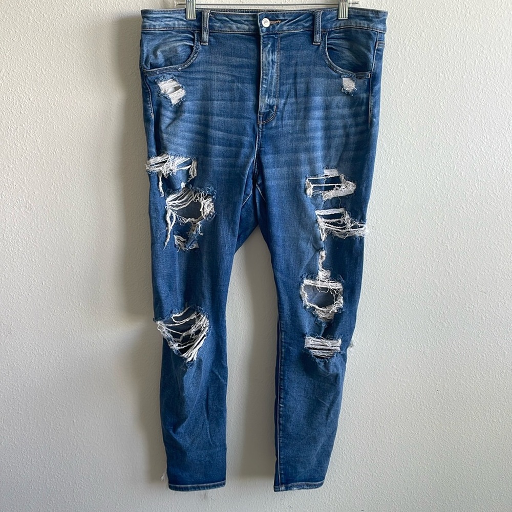 American Eagle Next Level Stretch Ripped Jeans Blue Size 18